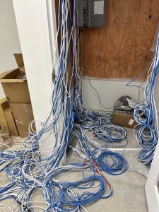 Large volume of network cables