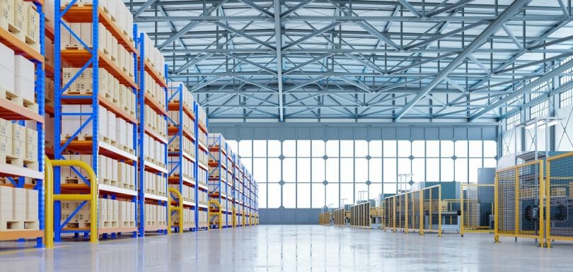 Interior of warehouse.